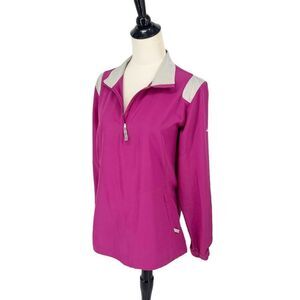 Nike Golf Women’s Medium Fuchsia 1/4 Zip Pullover Jacket Lightweight Windbreaker
